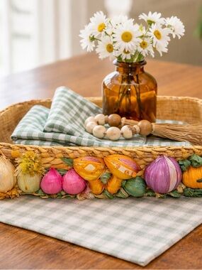 Vintage Handmade Philippines Woven Basket Boho Farmhouse Cottagecore Decor